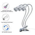 LED Plant Grow Light Three-Head 15W Clip Desk full spectrum Grow Lamp with 360 Degree Flexible Gooseneck